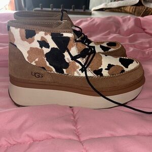 UGG Cowprint Platform Shoes